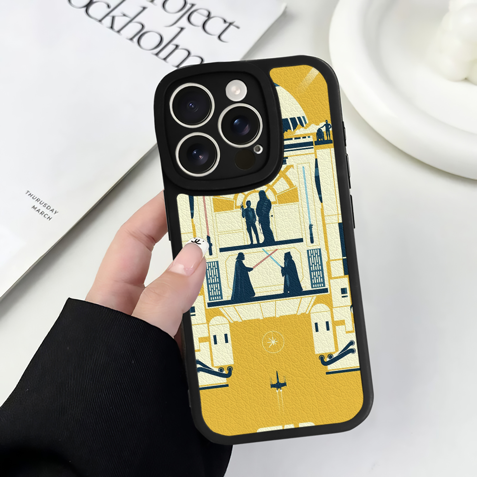 （画像用） スター・ウォーズ Star Wars 【iPhone 16シリーズ対応】シリコンスマホケース（レザー調） 材質：シリコン